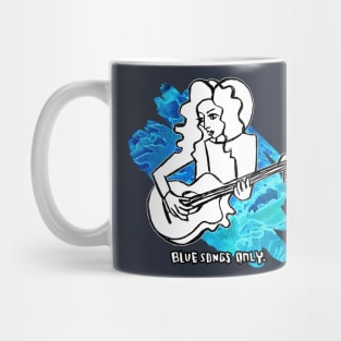 Female Singer Songwriter Guitar Plays Sad Blue Songs only Mug